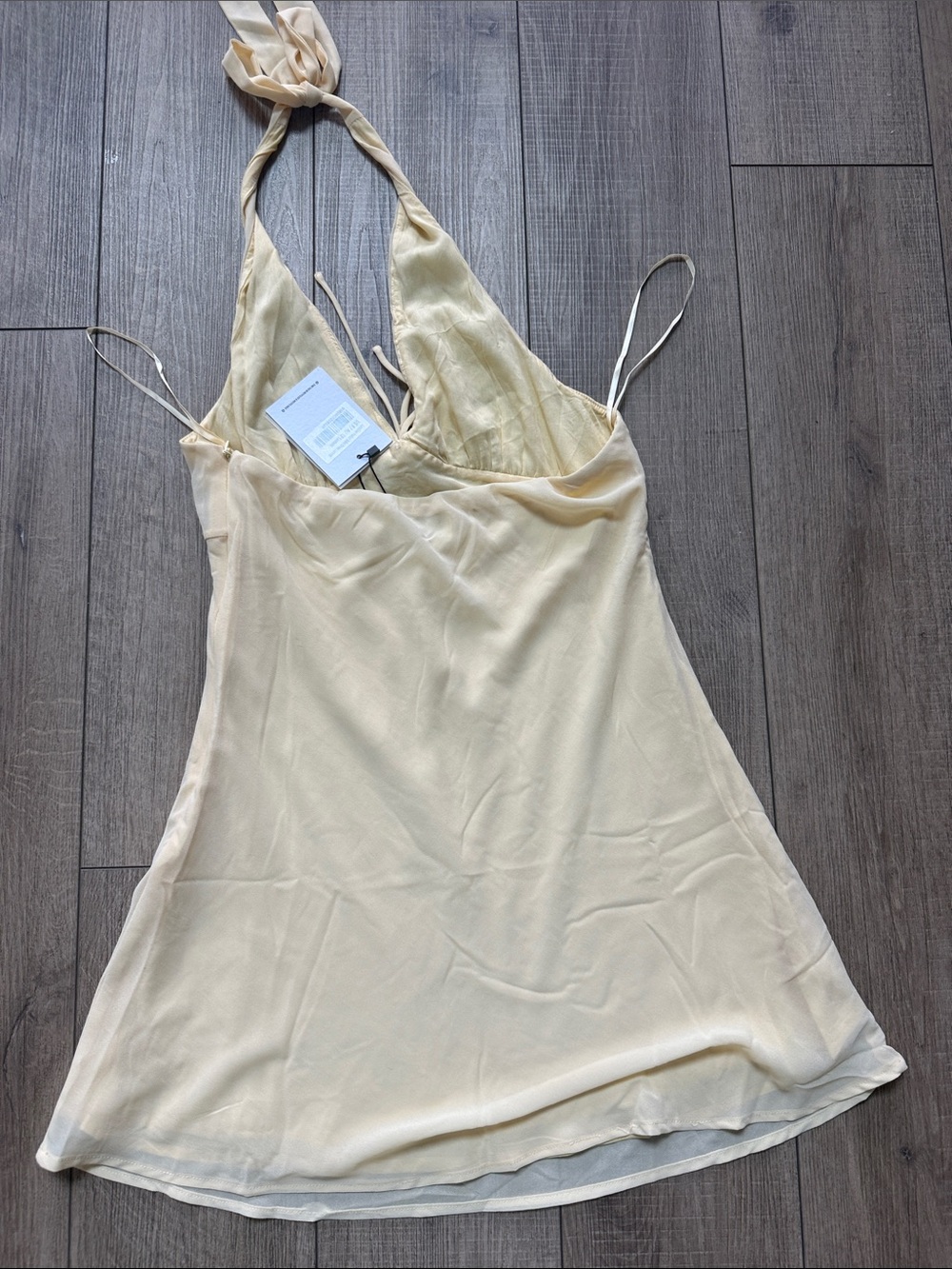 NWT Princess Polly Yellow Halter Mini Dress Size 8 Laraline Lemon - Picture 4 of 6